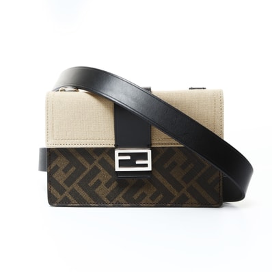 フェンディ FENDI バゲットスリム ズッカ柄 キャンバス 7M0295 ショルダーバッグ【中古】