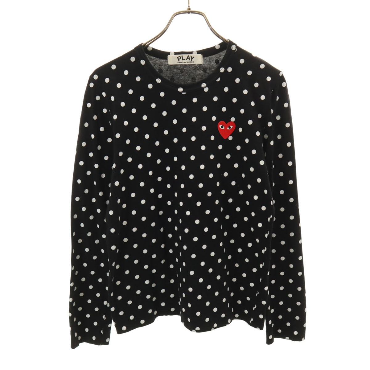 PLAY COMME des GARCONS プレイコムデギャルソン ドット柄 長袖 Tシャツ ブラック ロンT 水玉