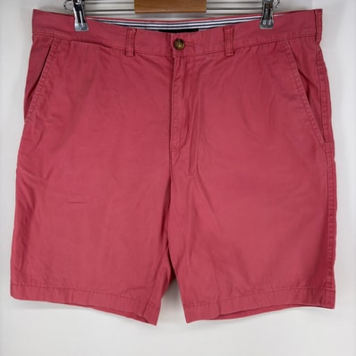古着 トミーヒルフィガー TOMMY HILFIGER パンツ チノ ハーフ ジッパーフライ ショート ワンポイントロゴ w38 ピンク系 メンズ
