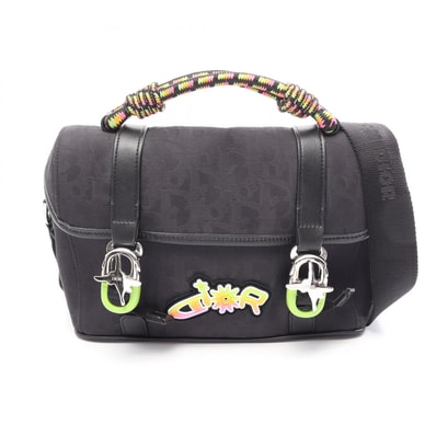 ディオール Dior Christian Dior × LEWIS HAMILTON ヒット ザ ロード メッセンジャーバッグ 2WAY ショルダーバッグ バッグ キャンバス レザー メンズ ブラック系 / マルチカラー 【中古】