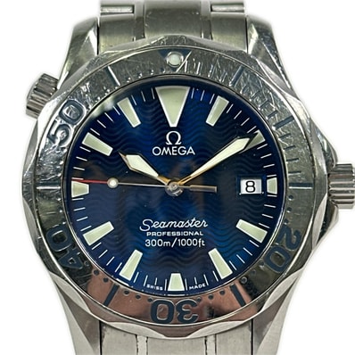正常可動 OMEGA オメガ 腕時計 ダイバーズウォッチ シーマスター プロフェッショナル 300m シルバー ブルー ステンレススチール ボーイズ