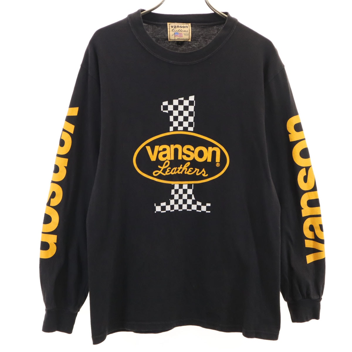 VANSON バンソン USA製 長袖 Tシャツ S ブラック