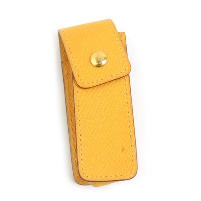 エルメス HERMES ガムケース リップケース レザー イエロー ゴールド レディース【中古】 e60779n