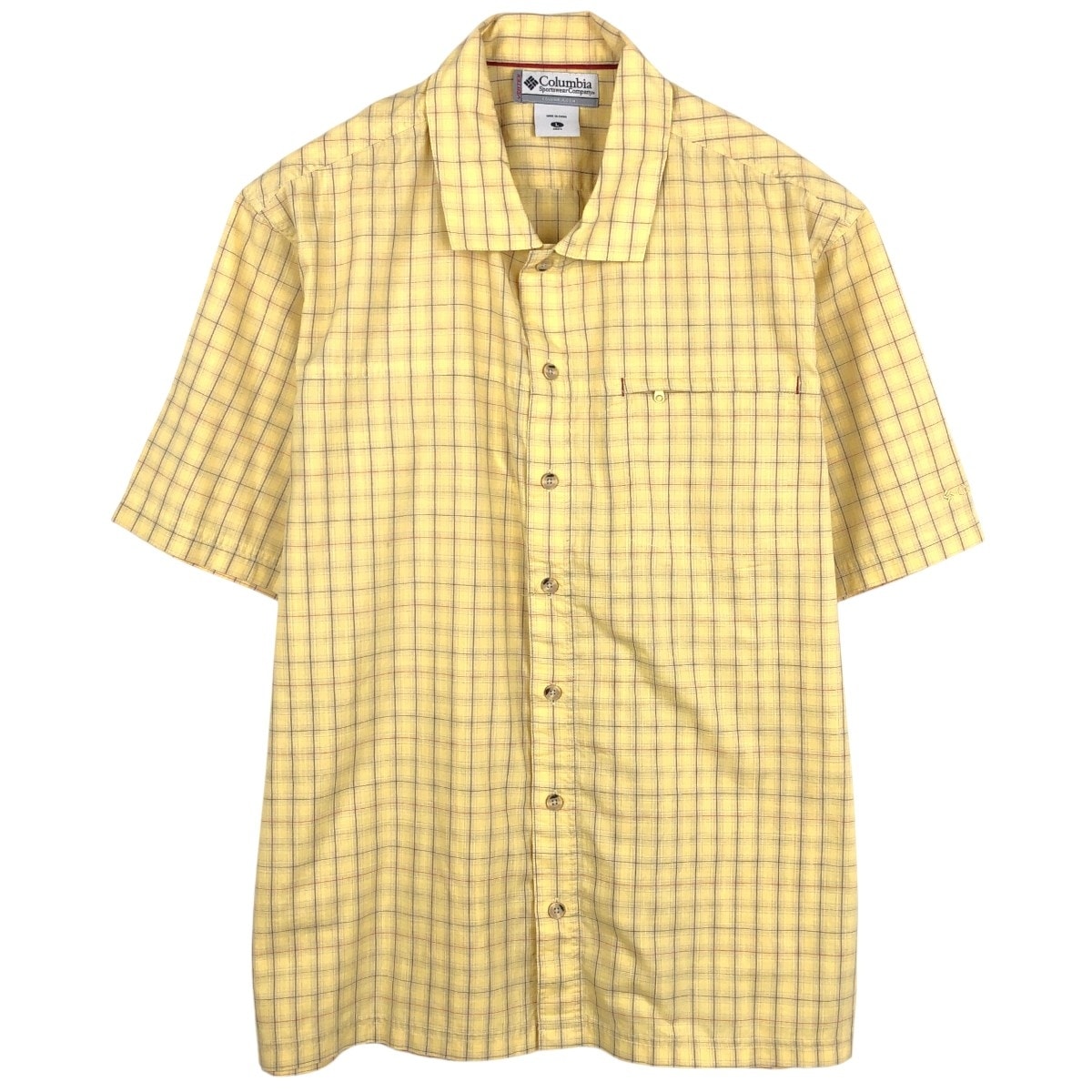 古着 00年代 コロンビア Columbia 半袖 コットン×ポリエステル チェックシャツ ワイドカラー ボックスシャツ メンズL相当/eaa668784