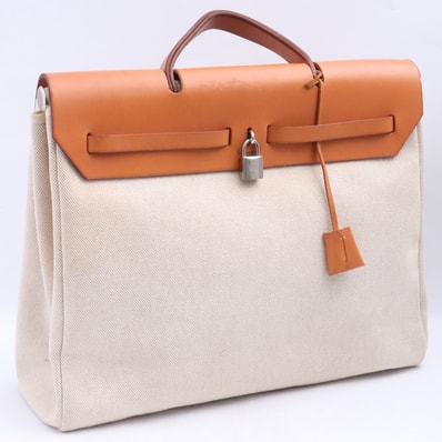 Hermes Her Bag MM Toile-H "Beige"