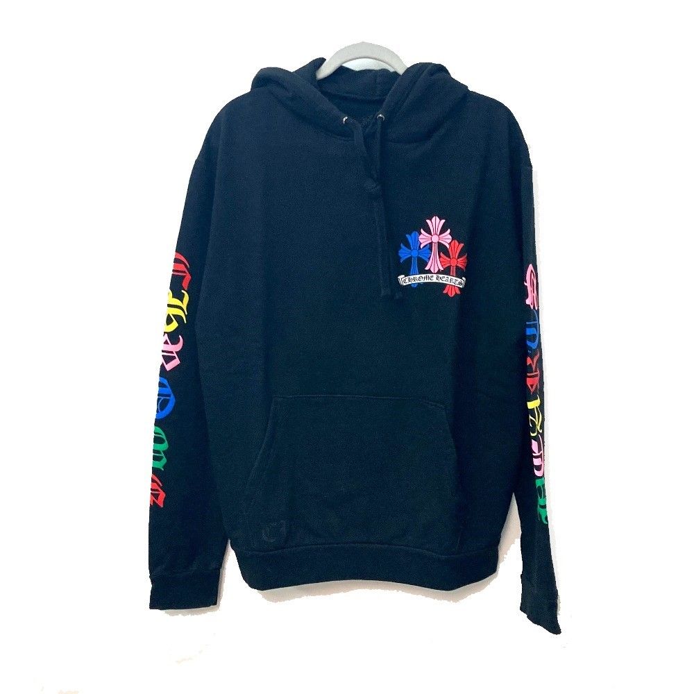 クロムハーツ マルチセメタリークロス フーディ パーカー コットン ブラック