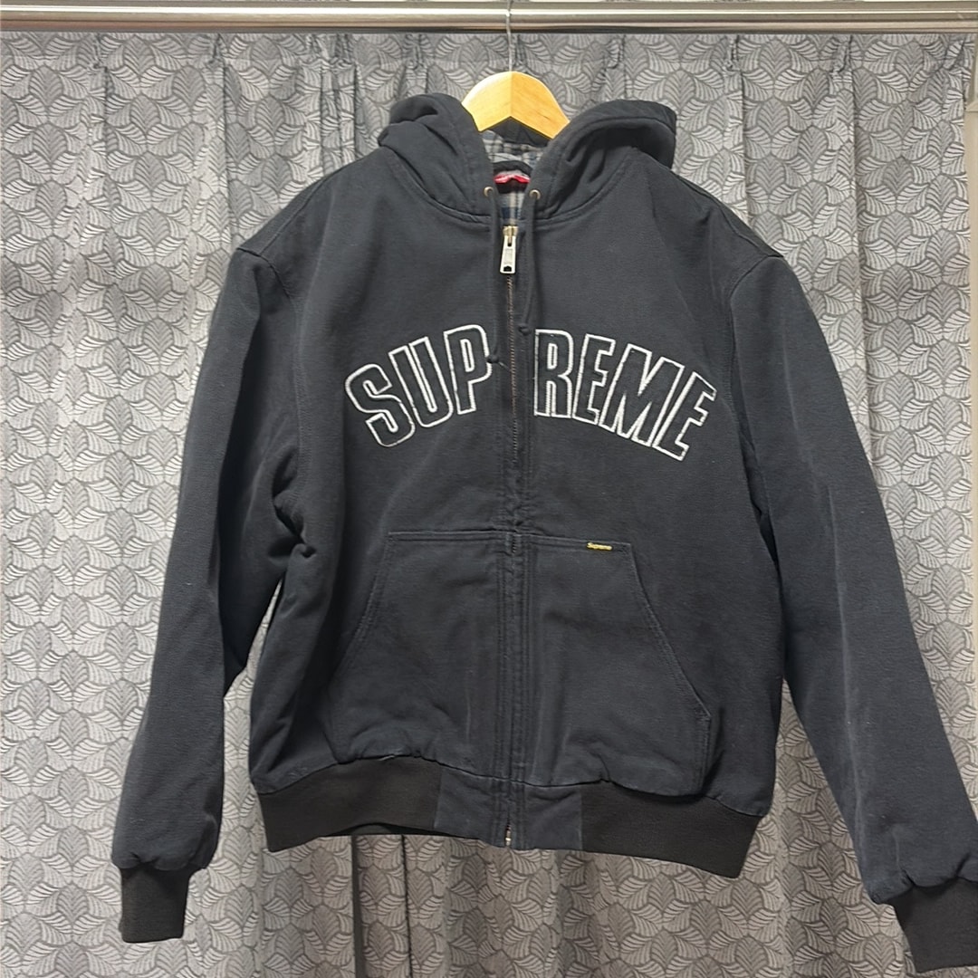 Supreme Reflective Arc Hooded Work Jacket "Black"