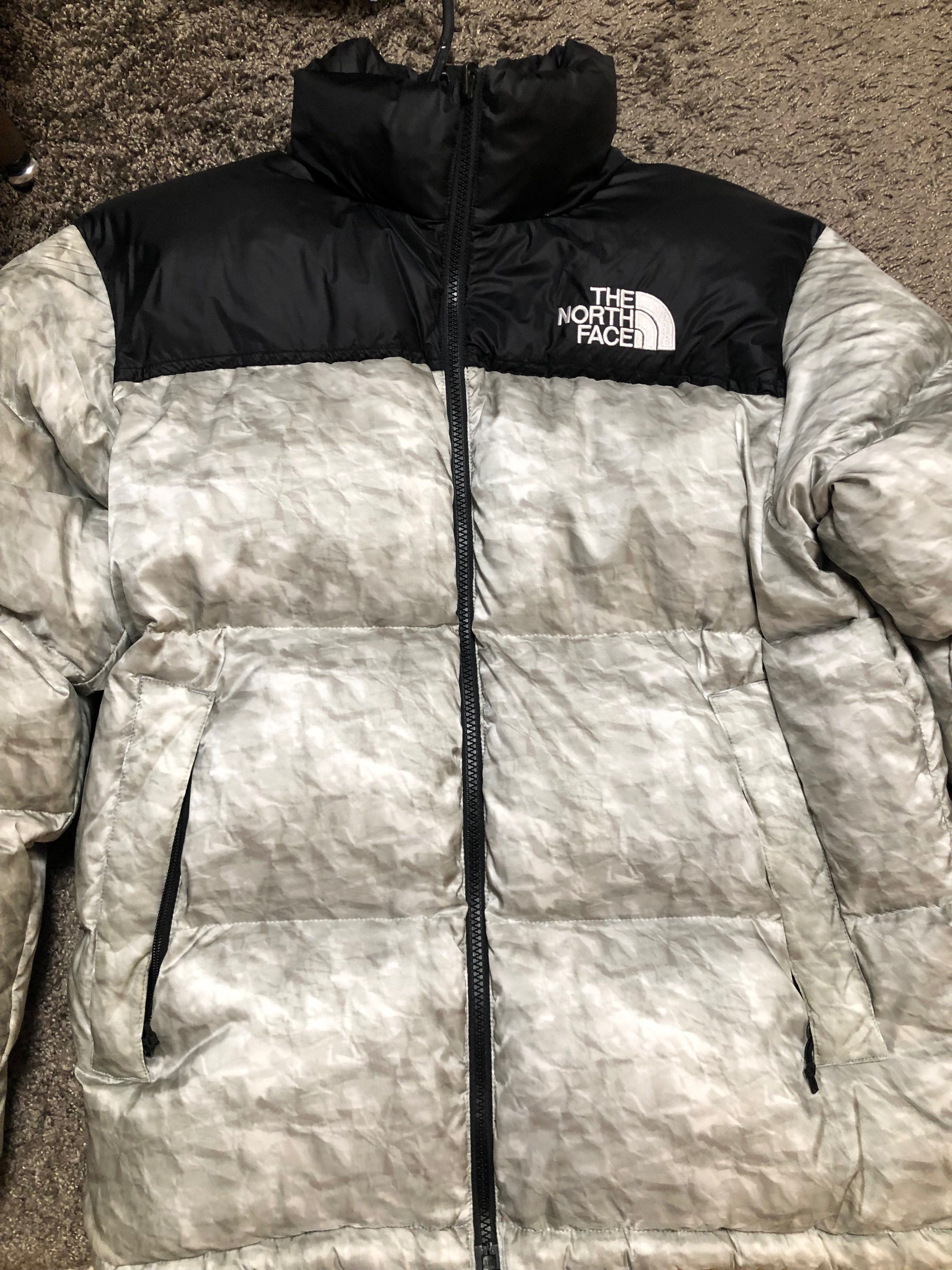 Supreme x The North Face Nuptse Jacket "White Paper Print"
