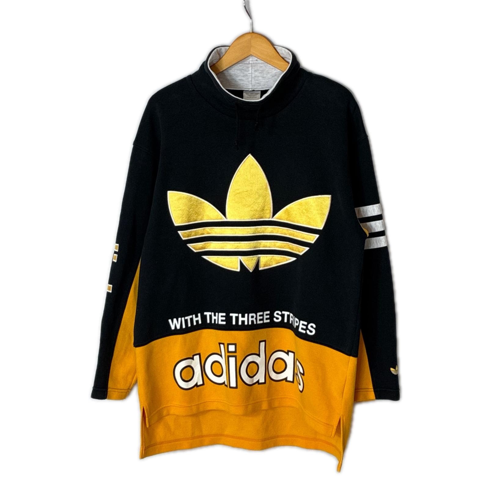 adidas アディダス スウェット SIZE S-M AA-6207 ブラック×イエロー メンズ