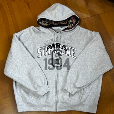 Supreme x MM6 Maison Margiela Zip Up Hooded Sweatshirt "Ash Grey"