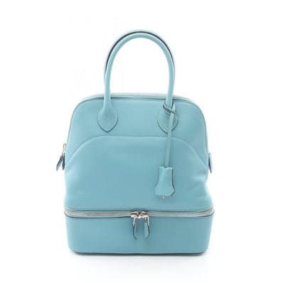 エルメス HERMES ボリードスクレ ハンドバッグ バッグ レザー ヴォースイフト ヴォースイフト ブルーアトール T刻印(2015年製造) レディース ブルー系 【中古】