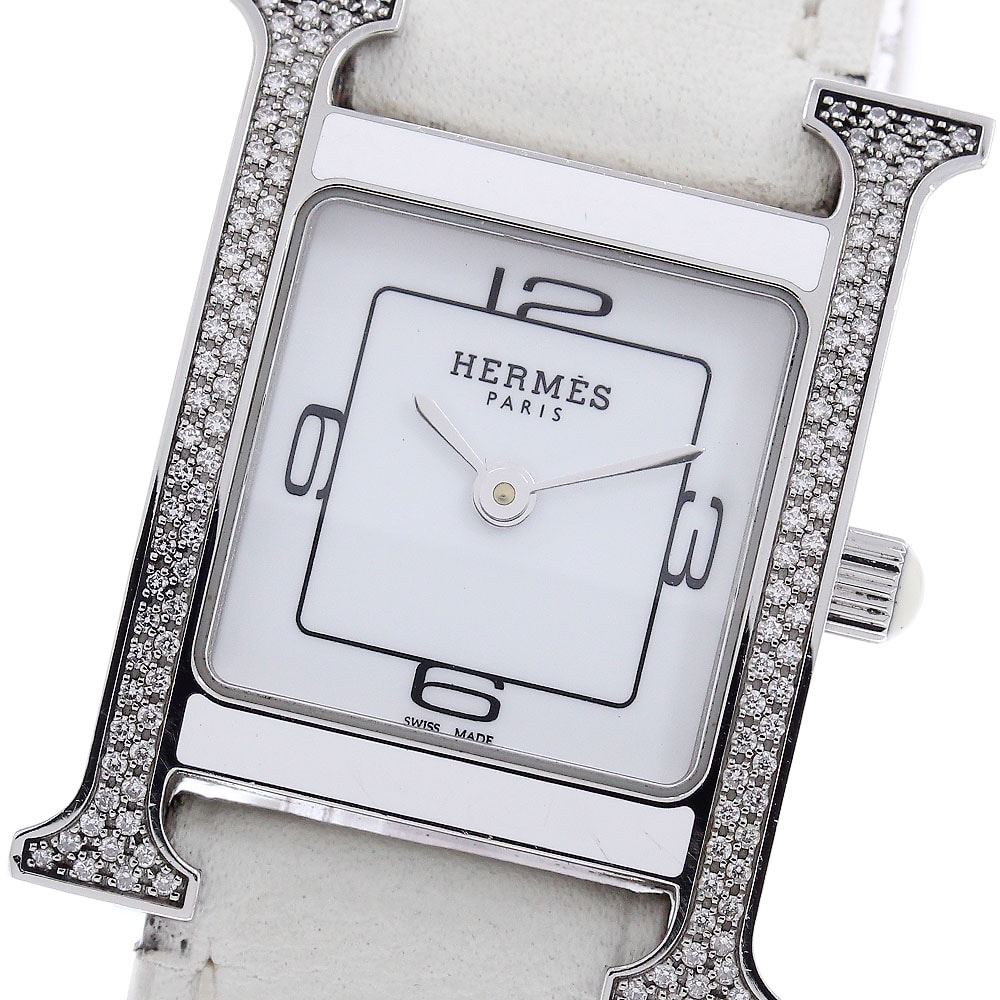 エルメス Hウォッチ ダイヤベゼル HH1.232 レディース 【中古】