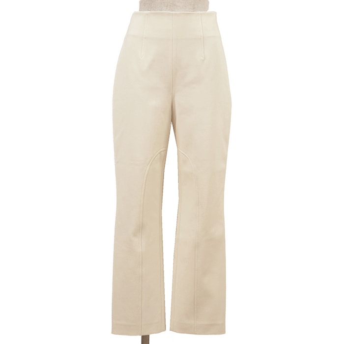 【新品同様】HERMES エルメス パンツ ストレッチ サイズ 36 レディース 2024AW 4H0478 レーヨン ジャージ テーパード ボトムス アイボリー イタリア製