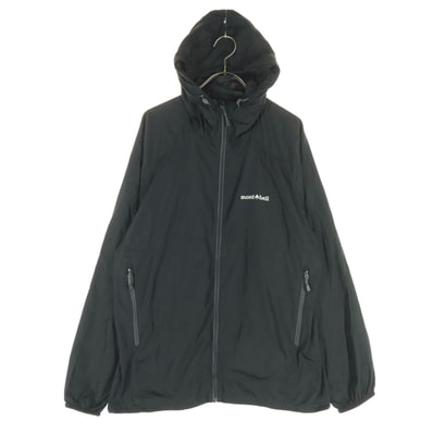mont-bell モンベル ワンポイントロゴ 長袖 ナイロンジャケット M ブラック