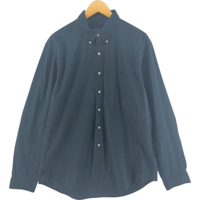 古着 ラルフローレン Ralph Lauren SLIM FIT STRETCH POPLIN 長袖 ボタンダウンシャツ メンズXL相当/eaa521817