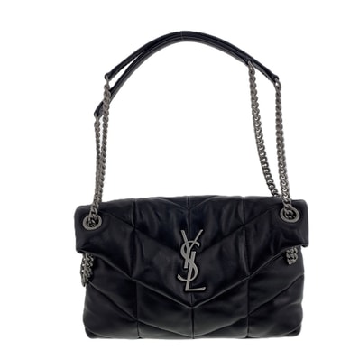 【再値下げ】 YVES SAINT LAURENT イヴ・サンローラン ショルダーバッグ パファー トイ チェーンショルダー バッグ 759337 レザー ブラック レディース【中古】