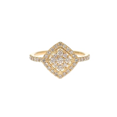 デザインジュエリー 11号 リング K18イエローゴールド ダイヤモンド レディース【中古】【Aランク】