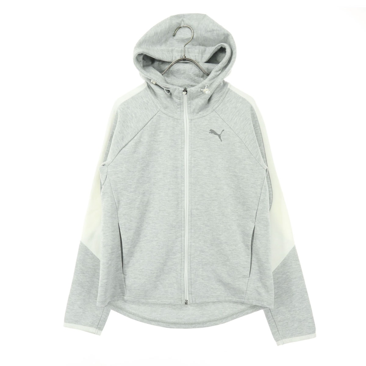 PUMA プーマ ワンポイントロゴ 長袖 フーディジャケット M グレー