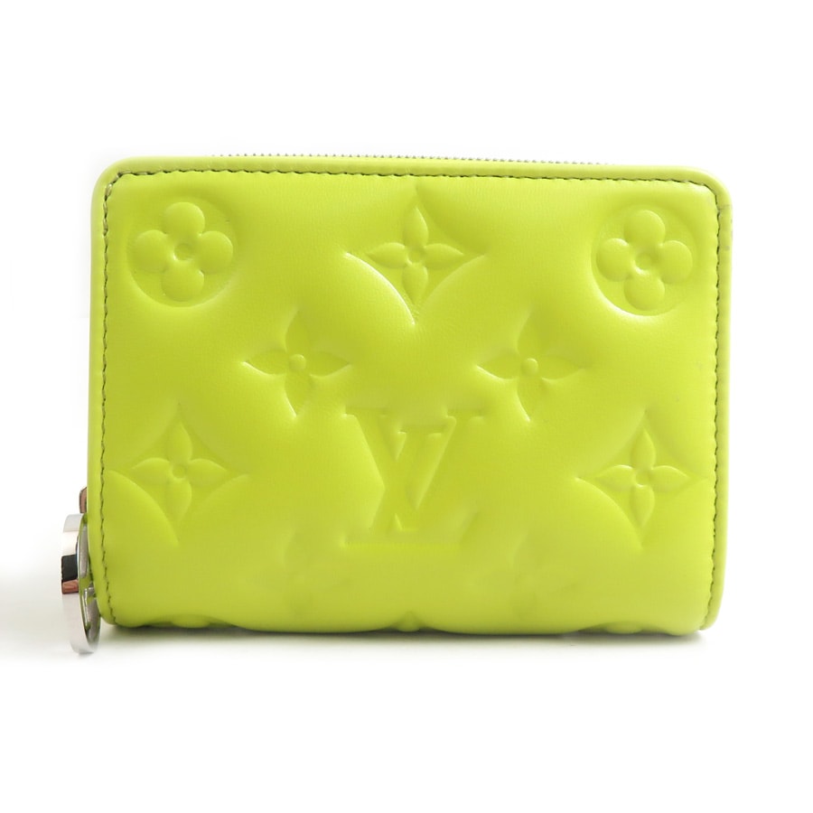 ルイ ヴィトン LOUIS VUITTON 二つ折り財布 ポルトフォイユ ルー レザー イエローグリーン シルバー レディース M82331【中古】 e61682a