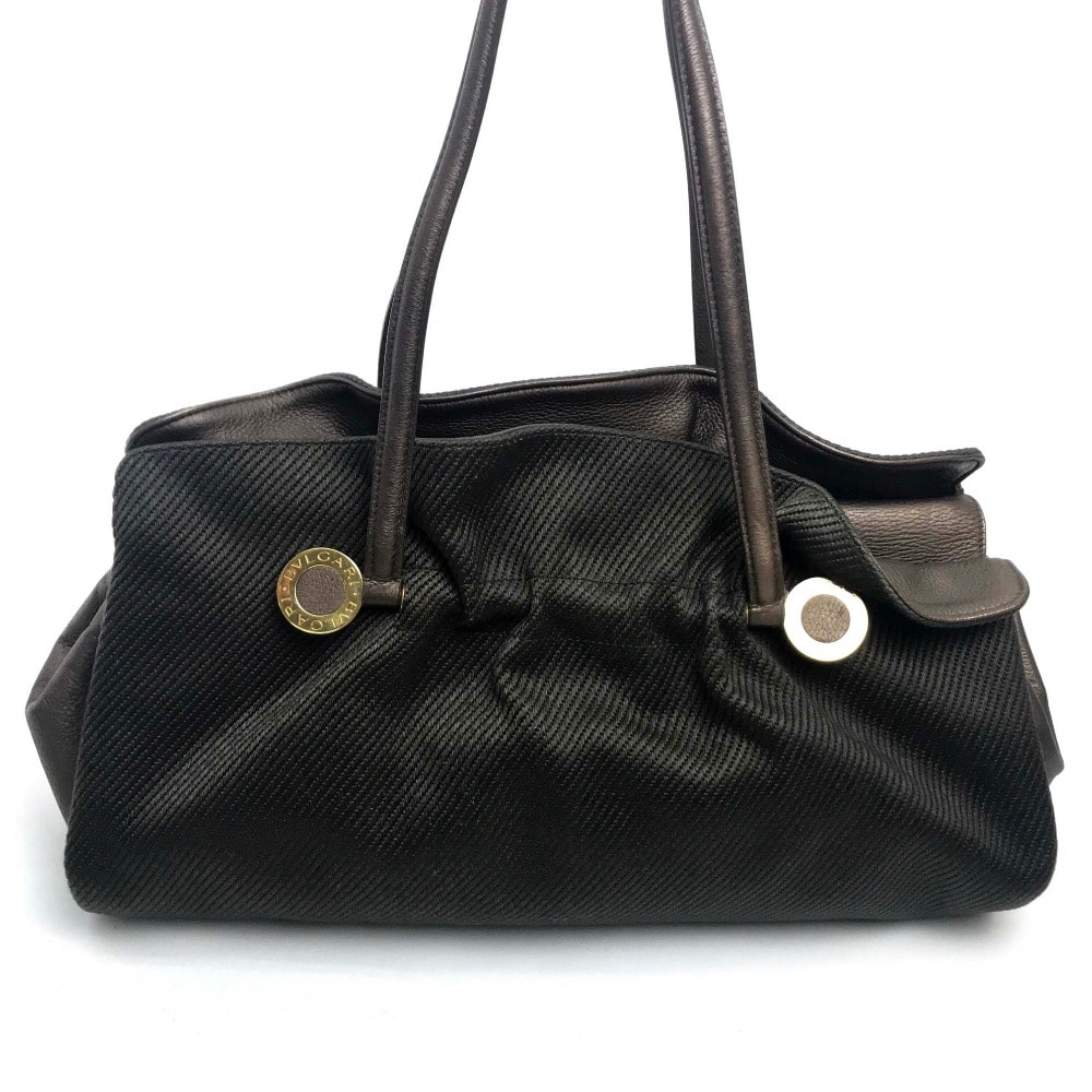ブルガリ BVLGARI ショルダーバッグ ツイスト カバン トートバッグ ショルダーバッグ キャンバス/レザー ダークブラウン