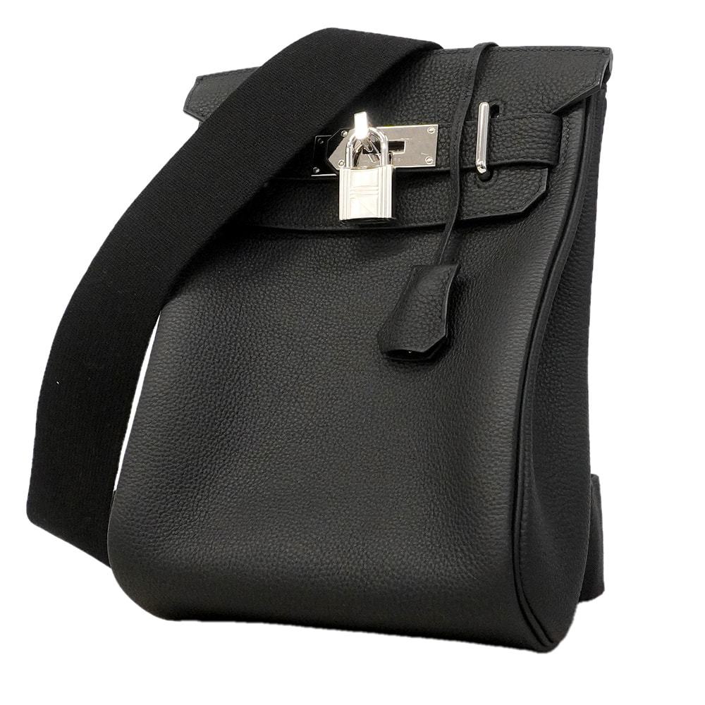 【6he5028】エルメス ボディバッグ アッカドPM トゴ ブラック シルバー金具 B刻印【中古】メンズ