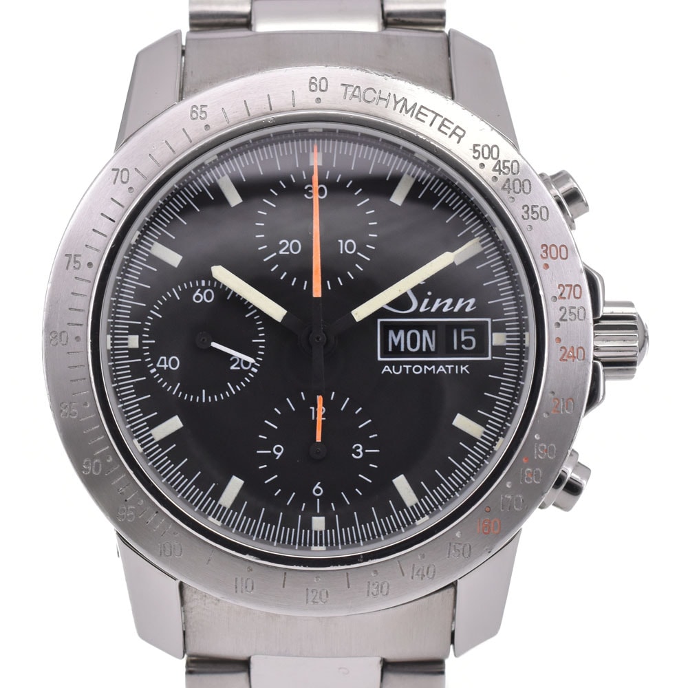 値下 ジン Sinn 303 AUTOBAHN クロノグラフ デイデイト 自動巻き メンズ 良品 箱・保証書付き N#145758