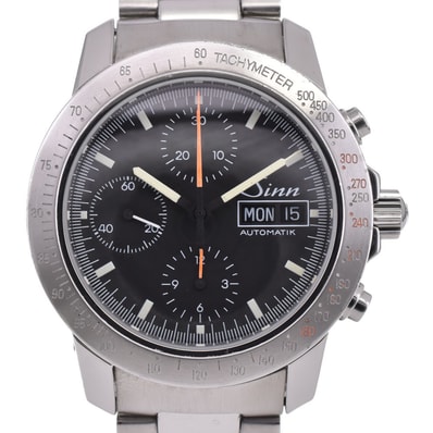 値下 ジン Sinn 303 AUTOBAHN クロノグラフ デイデイト 自動巻き メンズ 良品 箱・保証書付き N#145758