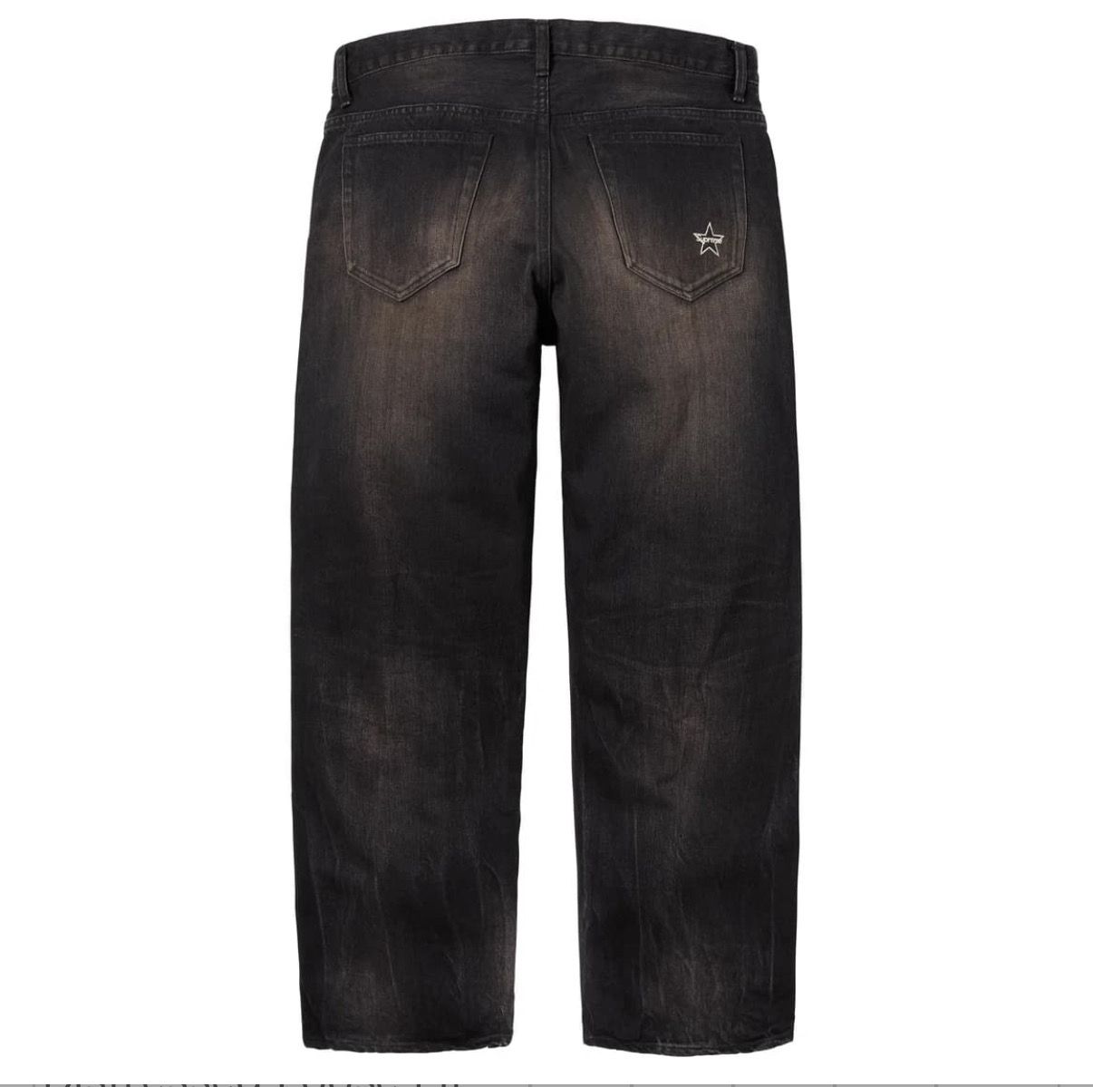 Supreme Distressed Loose Fit Selvedge Jean "Washed Black" (25SS)