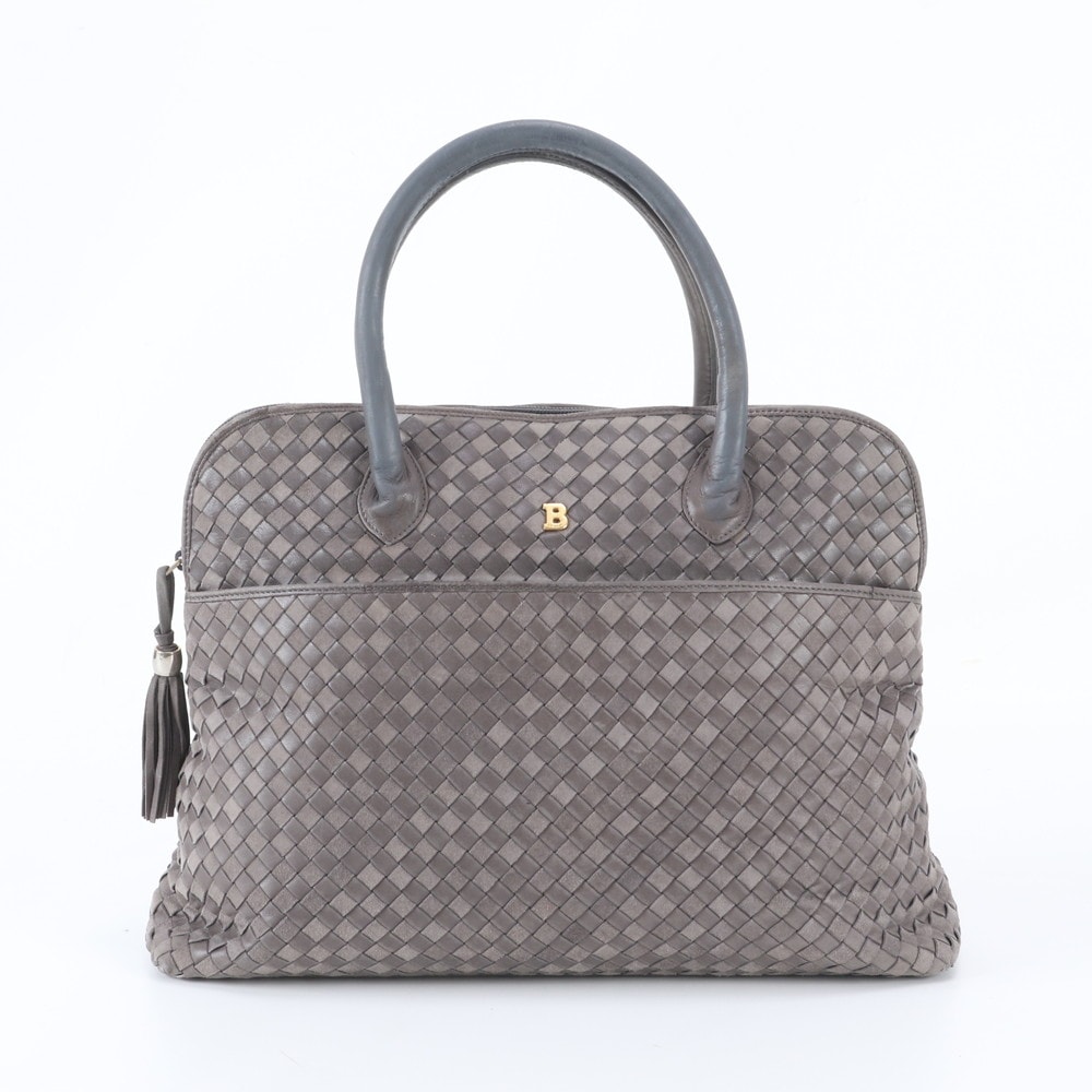 ■美品 バリー 編み込み タッセルハンドバッグ レザー
