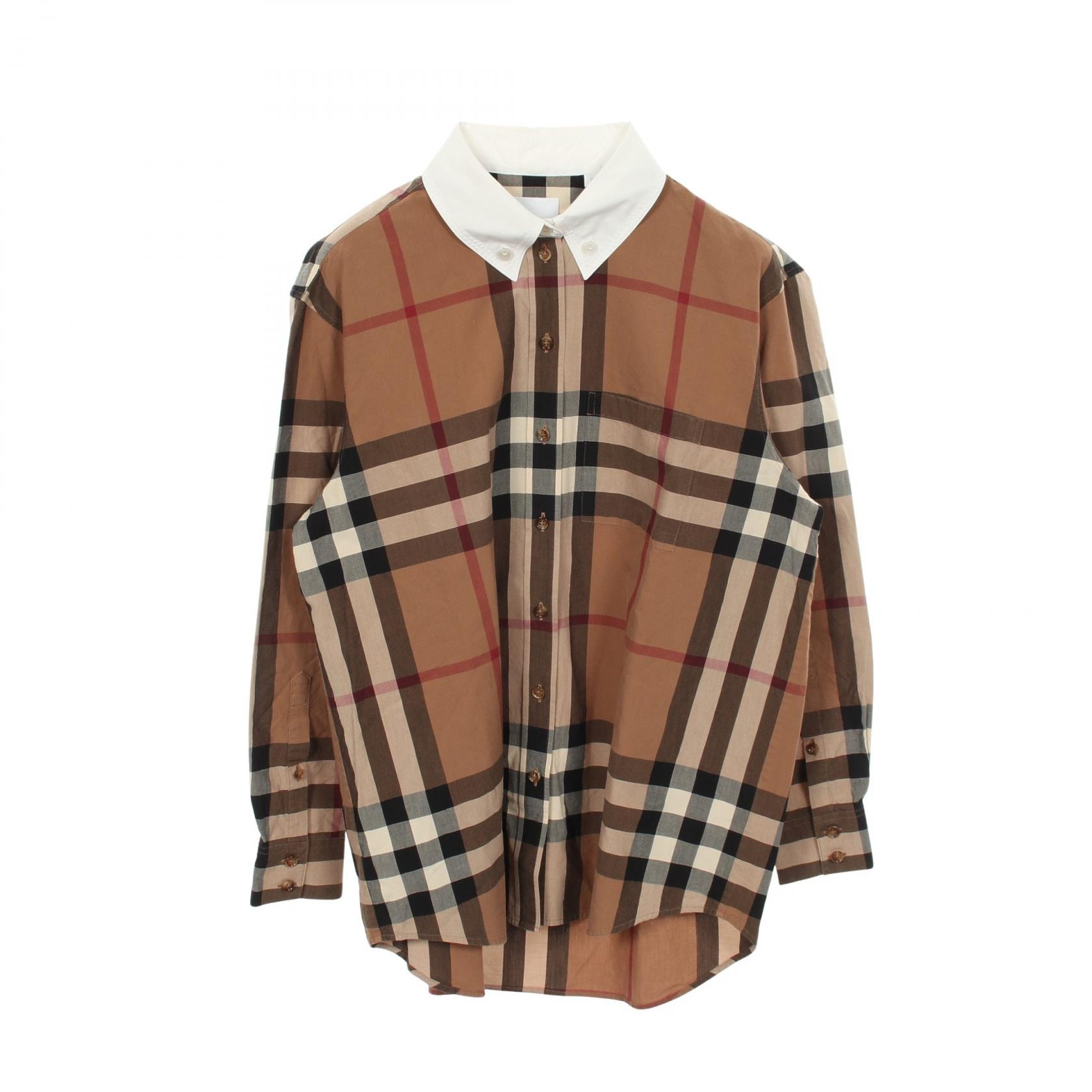 バーバリー BURBERRY チェック ボタンダウン 長袖 衣料品 トップス コットン レディース ブラウン系 / マルチカラー 【中古】