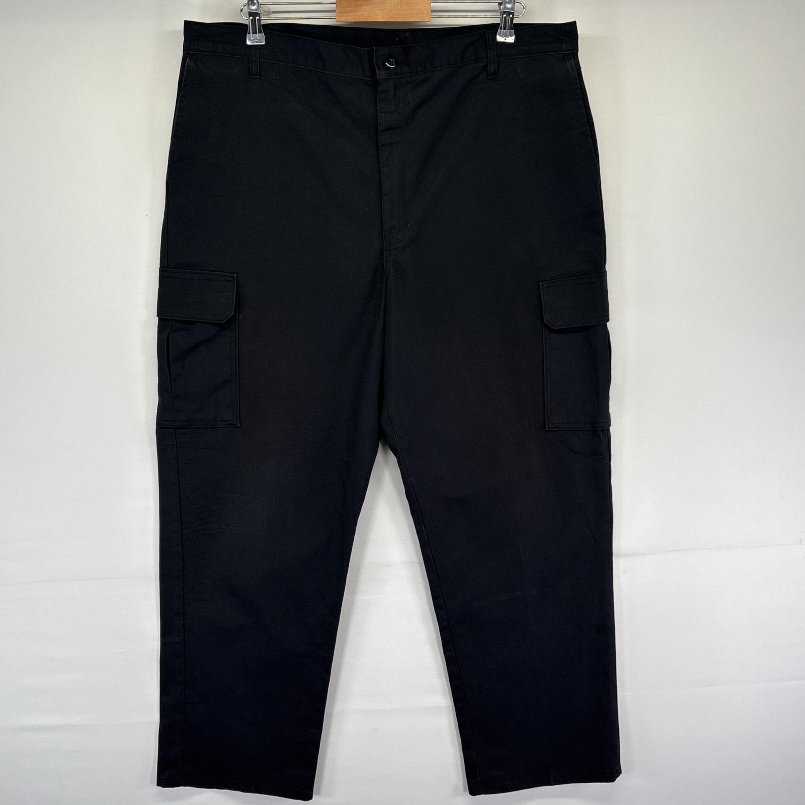 古着 ディッキーズ Dickies ワークパンツ カーゴパンツ ワンポイントロゴ ジッパーフライ 作業着 w40 L32  ブラック メンズ