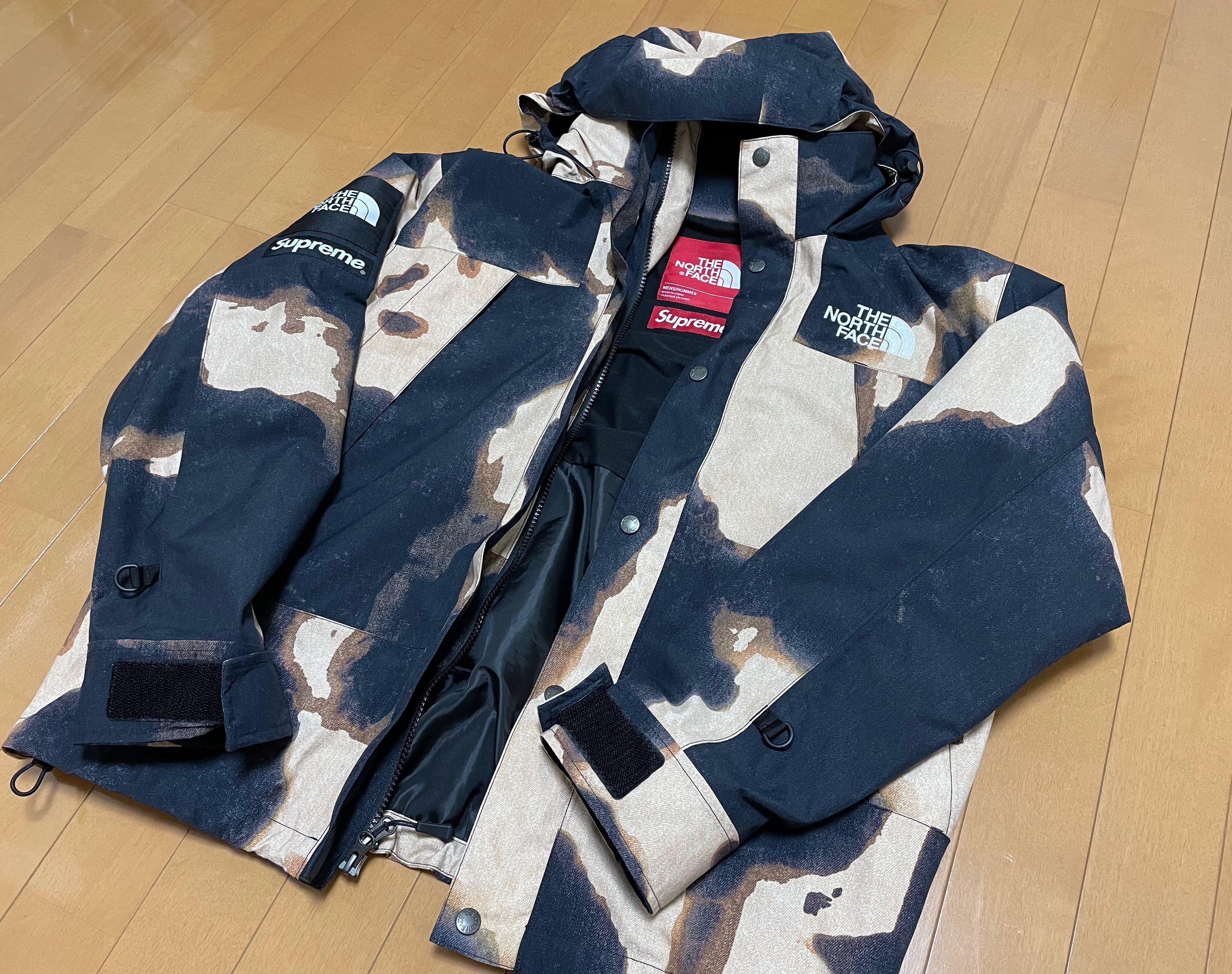 Supreme x The North Face Bleached Denim Print Mountain Jacket "Black"