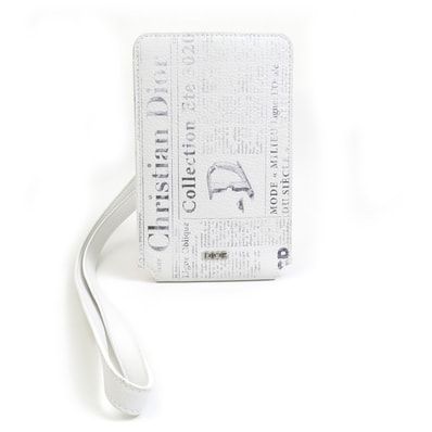 クリスチャンディオール Christian Dior スマートフォンケース フォンケース フォンホルダー レザー ホワイト ユニセックス【中古】 h30634j