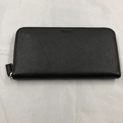 PRADA Saffiano Leather Wallet "Black"