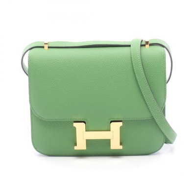 エルメス HERMES コンスタンス3 ミニ ショルダーバッグ バッグ レザー ヴォーエプソン ヴォーエプソン ヴェールユッカ B刻印(2023年製造) レディース グリーン系 【中古】