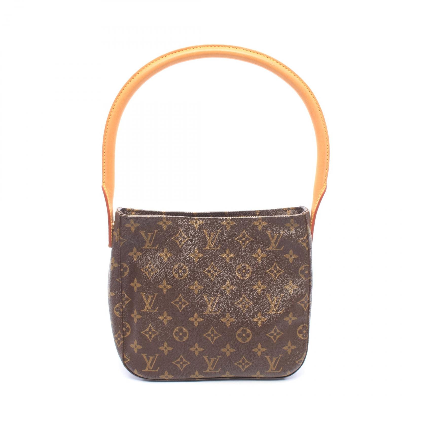ルイ・ヴィトン LOUIS VUITTON ルーピングMM モノグラム ショルダーバッグ バッグ PVCコーティングキャンバス レザー モノグラム レディース ブラウン系 M51146 【中古】