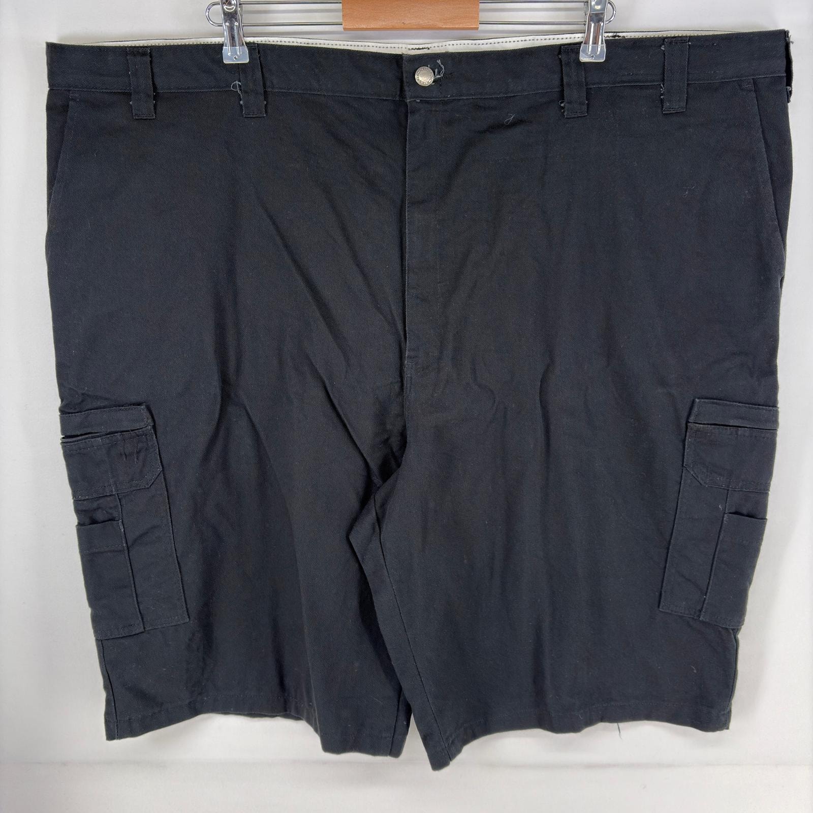 古着 ディッキーズ Dickies パンツ ワーク カーゴ ジッパーフライ ショーツ ハーフパンツ ワンポイントロゴ W52  ブラック系 メンズ