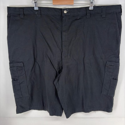 古着 ディッキーズ Dickies パンツ ワーク カーゴ ジッパーフライ ショーツ ハーフパンツ ワンポイントロゴ W52 ブラック系 メンズ