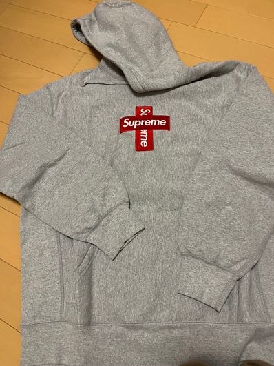 Supreme Cross Box Logo Hooded Sweatshirt "Grey"