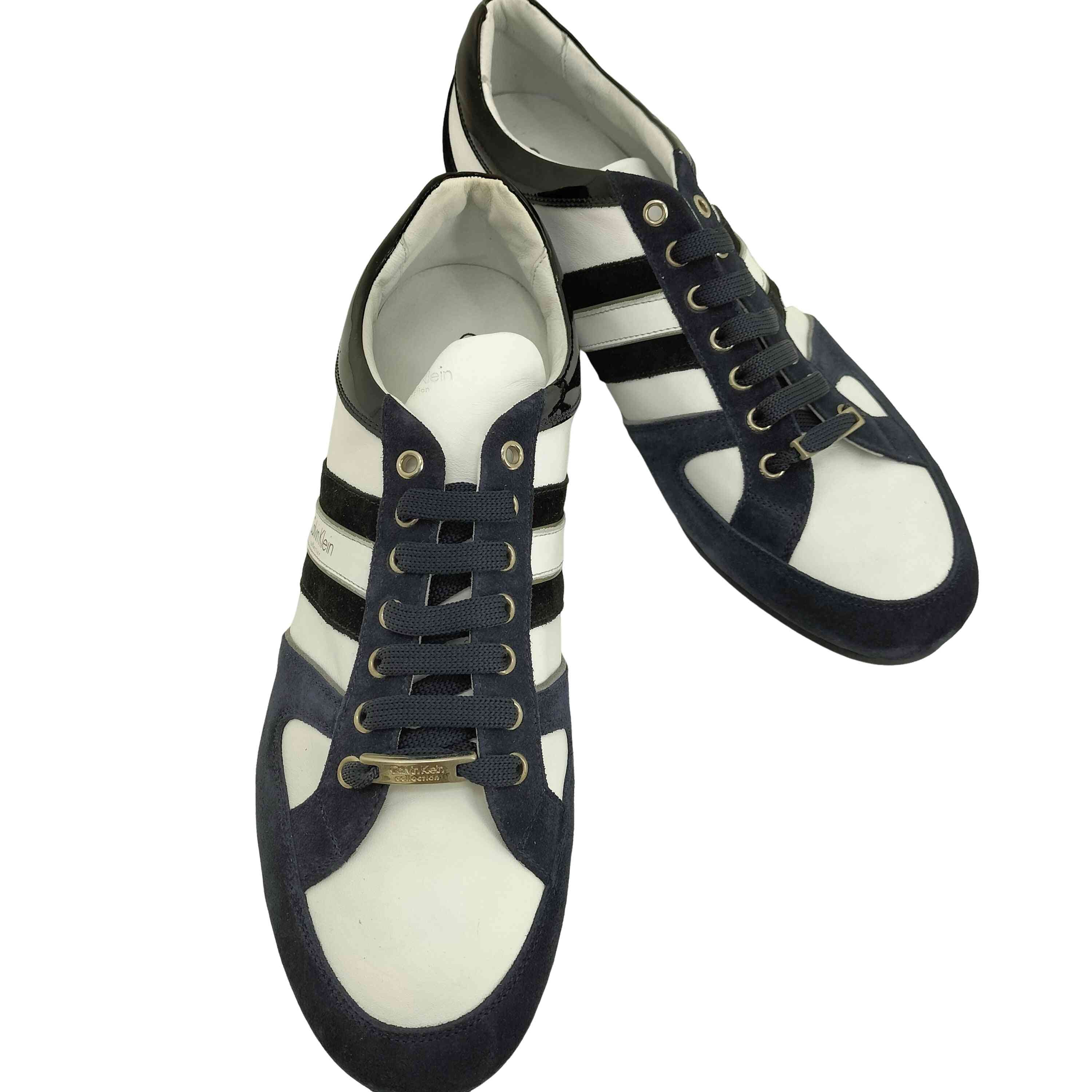 1056CK MADE IN ITALY イタリア製 ストライプ ライン スエード コンビ ローカット スニーカー【1141199468888】