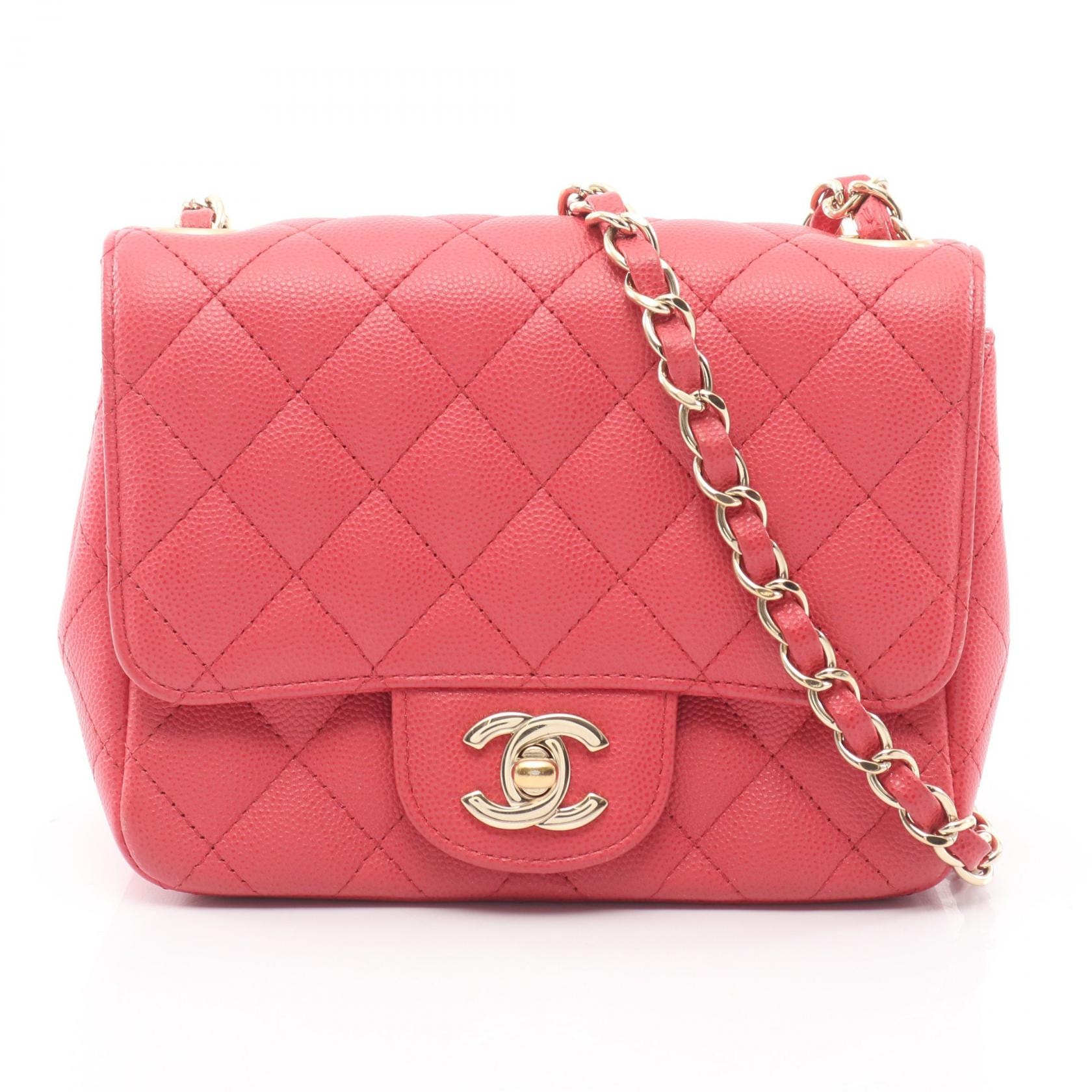 シャネル CHANEL ミニマトラッセ ショルダーバッグ バッグ レザー グレインドカーフスキン レディース ピンク系 【中古】