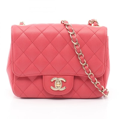 シャネル CHANEL ミニマトラッセ ショルダーバッグ バッグ レザー グレインドカーフスキン レディース ピンク系 【中古】