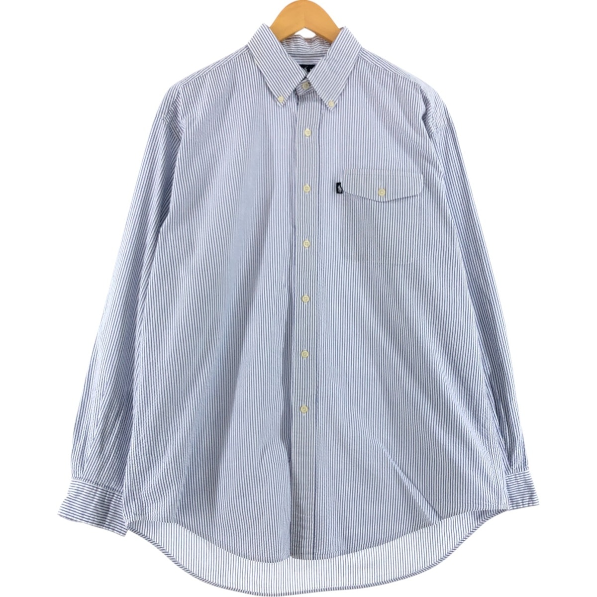 古着 ラルフローレン Ralph Lauren CREEK 長袖 ボタンダウンストライプシャツ メンズL相当/eaa521587