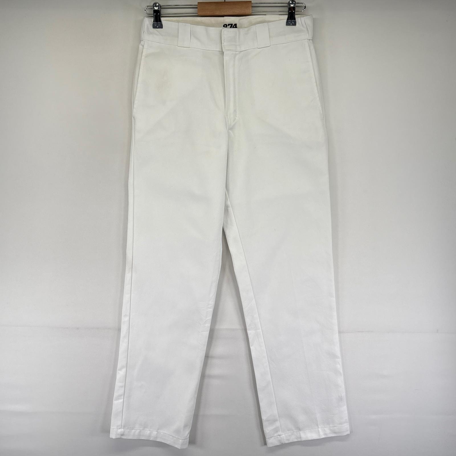 古着 ディッキーズ Dickies パンツ チノパン 874 ストレート ジッパーフライ ワンポイントロゴ センタープレス  ホワイト系 メンズ
