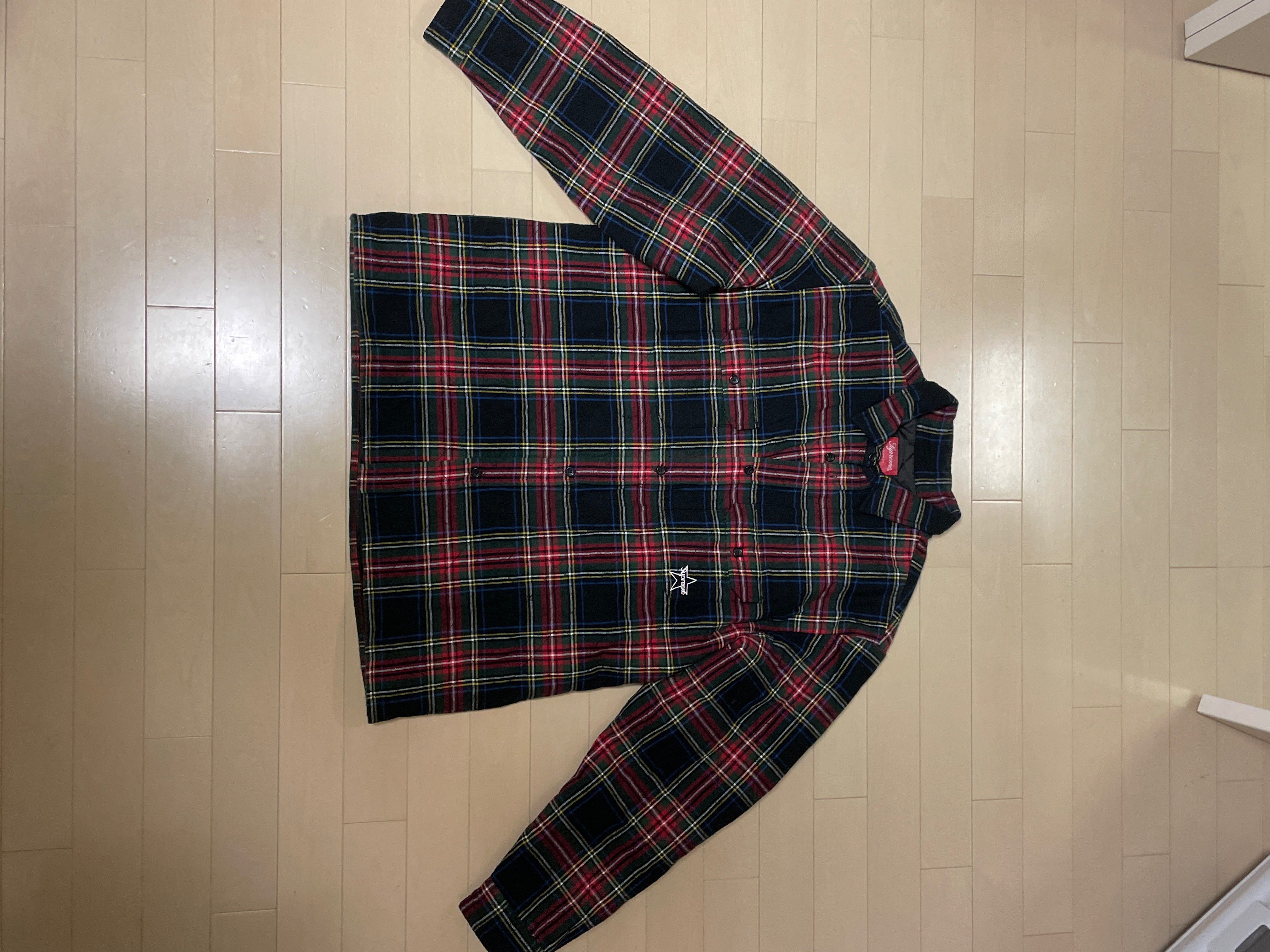 Supreme Quilted Plaid Flannel Shirt "Black"