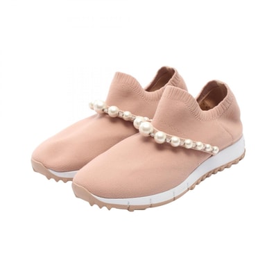 ジミーチュウ JIMMY CHOO VENICE パール スリッポン 靴 ファブリック レディース ピンク系 【中古】
