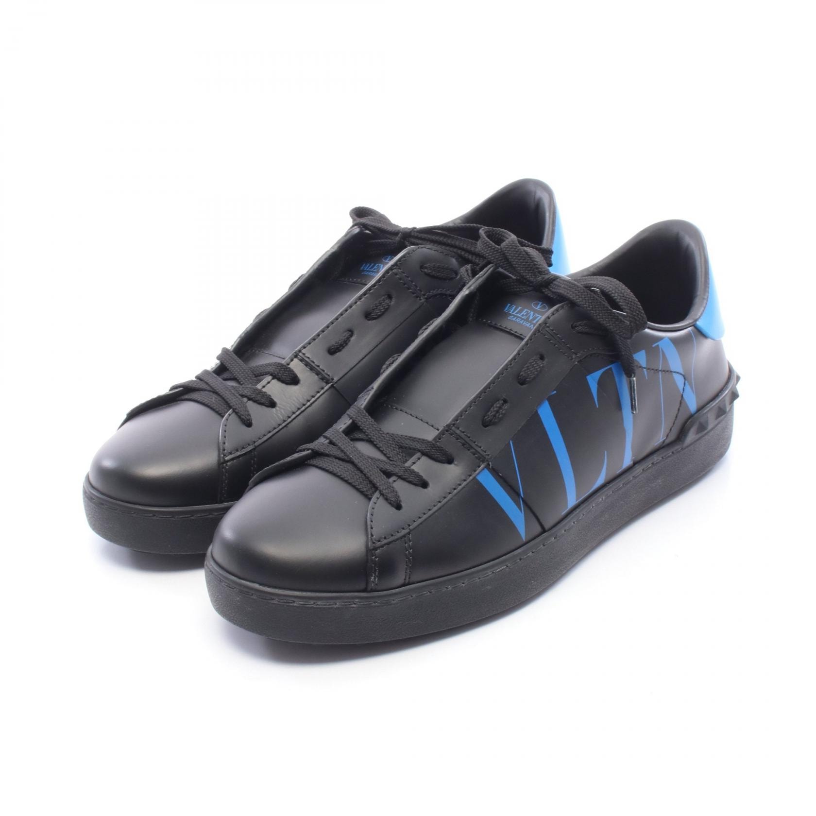 ヴァレンティノ・ガラヴァーニ Valentino Garavani オープン VLTN スニーカー 靴 レザー メンズ ブラック系 / ブルー系 【中古】