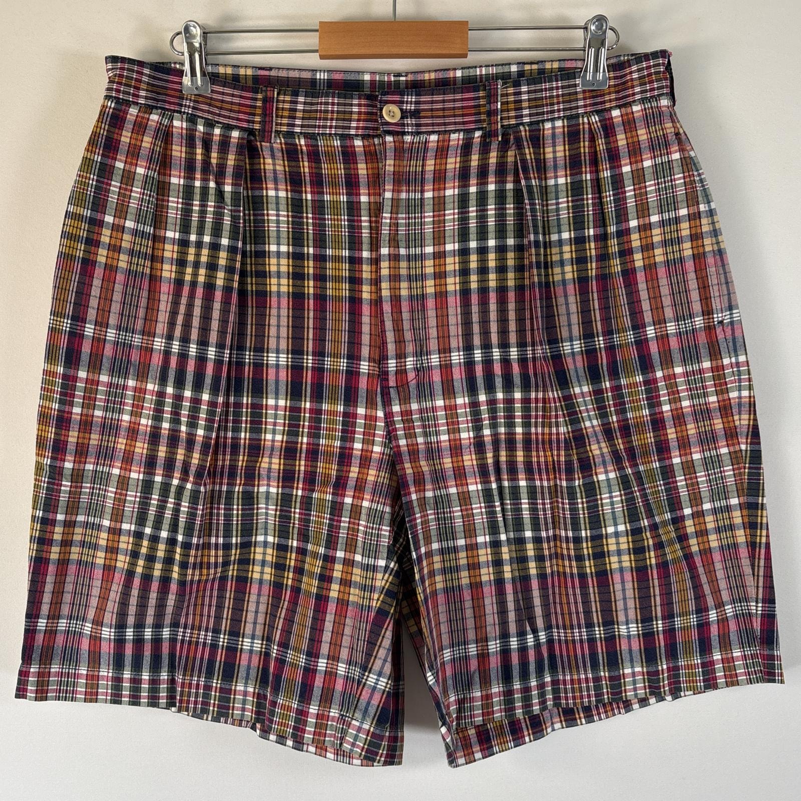 古着 90's/90年代 ポロバイラルフローレン Polo by Ralph Lauren ショートパンツ 半ズボン 短パン w36 マルチカラー チェック メンズ