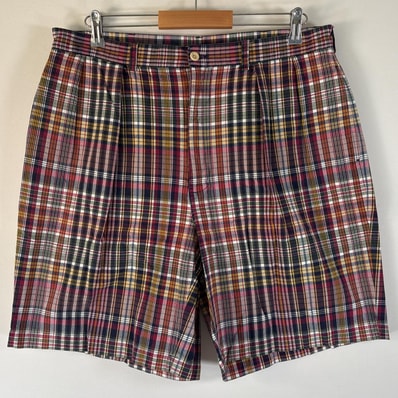 古着 90's/90年代 ポロバイラルフローレン Polo by Ralph Lauren ショートパンツ 半ズボン 短パン w36 マルチカラー チェック メンズ