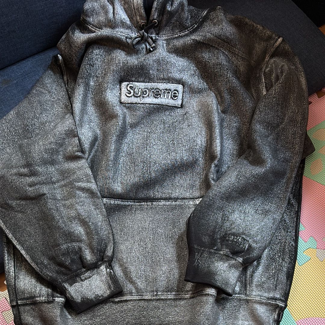 Supreme x MM6 Maison Margiela Foil Box Logo Hooded Sweatshirt "Black"